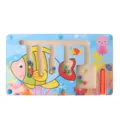 Holz magnetisches Labyrinth Spielzeug Kinder Konzentration Training Perlen Ozean Thema Design - Fisch-Stil