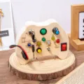 Tablero sensorial de madera en forma de mando, juguete Montessori educativo para niños. - Tablero de actividades de circuito tipo mando