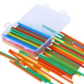 Montessori wooden counting sticks math educational toy set with clear storage box for kids - Colorful
