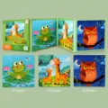 Kinder magnetisches Puzzlespiel Buch Tier-Serie Lernspielzeug 9 12 16 Stueck tragbar - Stufe 1 Tiere