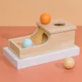 Montessori Holzspielzeug Ballwurf Box Früherziehung Lernspielzeug für Kleinkinder Vari - Objektpermanenz Box