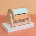 Hölzernes Montessori Drehtrommel Spielzeug für frühe Kindheit, sicheres und glattes Babysensorik Lernspiel. - Spinning Textiltrommel