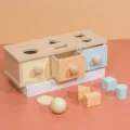 Ξύλινο εκπαιδευτικό παιχνίδι Montessori κουτί ταξινόμησης σχημάτων με τρία συρτάρια. - Κουτί ταξινόμησης γεωμετρικών σχημάτων