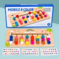 Jouet d'entrainement de pensee logique en bois pour enfants jeu de puzzle de couleur - Jeu des huit couleurs