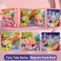 Children magnetic book puzzle set 3 in 1 early educational toy for kids learning - Level 4 Dreamy