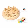 Wooden Color Memory Chess Toy Small Round Board Educational Interactive Desktop Game - Small (15.5x15.5x1.4cm)