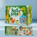 Montessori druk boek voor peuters, stil stickerboek, vroeg educatief speelgoed voor kinderen. - Bosdieren