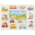 Rompecabezas de madera tráfico Montessori educación temprana juguete bebé niños 1-3 años - A-3003 transporte