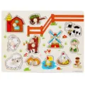 Rompecabezas de madera para niños pequeños, juguete educativo de animales con manijas. - A-3006 animales de la granja