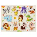 Tablero puzzle de madera con animales Montessori juguete educativo para ninos pequenos. - Animales del bosque A-3014