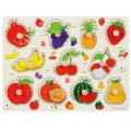 Rompecabezas de madera con frutas para niños, juguete educativo Montessori con formas. - Frutas A-3016