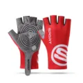 Red grey half finger cycling gloves anti slip breathable sports fitness outdoor gloves - M / S Wind-Breaking Red