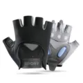 Half finger sports gloves breathable gym training fitness cycling gloves for men and women - S / Black