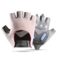 Breathable fitness half-finger gloves for gym workout, anti-slip training sports cycling men. - S / Pink