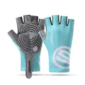 Cyan half-finger cycling gloves, anti-slip breathable sports fitness gloves variant - M / S Wind-Breaking Blue