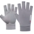 Men's ice silk sun protection half finger gloves for driving fishing outdoor sports - Half Finger / Gray