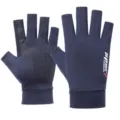 Men Ice Silk Half Finger Gloves Sun Protection Anti-Slip Driving Fishing Sports Cycling - Half Finger / Navy Blue