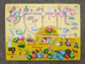 Kids wooden maze puzzle board, early education digital letter tracking game toy for toddler learning. - 26 Alphabet Track