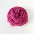Sciarpa fucsia tinta unita con bordo frangiato, foulard estivo leggero da donna quotidiano. - 180*90CM / Magenta