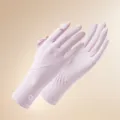 Summer UV protection sun gloves, light purple open finger touch screen variant for women. - One Size / Letter K Pink