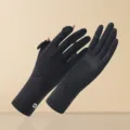 Black summer sun protection gloves, open finger touch screen long wrist variant style. - One Size / K Letter Black