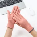 Women winter warm touch screen gloves thickened fleece lined windproof outdoor thermal gloves - Three-Line Small Label / Pink