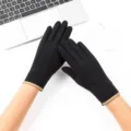 Women winter touchscreen warm gloves, thick windproof fleece lined for outdoor cycling riding. - Three-Line Small Label / Black