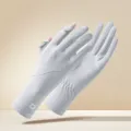 Gants de protection solaire d'été pour femmes gris clair élastiques tactiles antidérapants - Taille unique / Lettre K gris clair