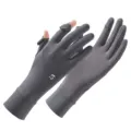 Women Summer Sun Protection Gloves UV Blocking Anti Slip Driving Cycling Long Grey - Dark Gray