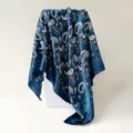 Vintage Paisley Print Satin Square Scarf 90cm Blue Women Head Wrap Neckerchief Shawl - D9507 - Blue / Blue