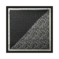 Black white paisley silk scarf 90cm square scarf vintage hair band shawl sun protection - D9506 - Black / Black