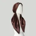 Einfarbiges Satin Kopftuch Hijab für Damen Sommer Sonnenschutz Haarabdeckung Schal - Dunkelbraun
