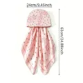 Pink satin paisley print head scarf cap summer sun protection women headwrap 24x63cm - Pink Paisley