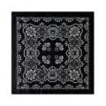 Classic black and white paisley print square scarf, 68cm cotton head wrap and bandeau for women. - Black