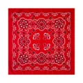 Red paisley bandana 68cm square cotton scarf head wrap retro vintage fashion accessories - Red