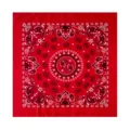 Red paisley print square bandana classic vintage cotton head scarf for women fashion 68cm - Red