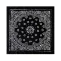 Classic black white paisley bandana square scarf 68cm cotton head wrap women fashion accessories - Black