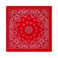Classic red paisley bandana 68cm cotton square scarf for women hair accessory and headband. - Red