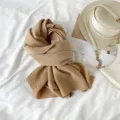 Kaki geplooide sjaal winter lange sjaal elegante vrouwen effen kleur mode accessoire. - camel