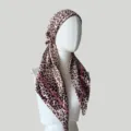 Leopardmuster Satin Kopftuch Mütze für Damen, stilvoller Sonnenschutz Hijab Hut. - Rosa