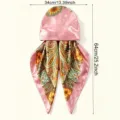 Damen Satin Paisleymuster Kopftuch Haube Sonnenschutz Seidenkappe für Outdoor Styling - Rosa Paisley