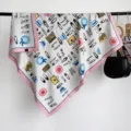 Women 90cm square silk scarf twill printed fashion luxury headscarf wrap shawls - RY-14
