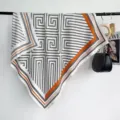 Women large square silk scarf 90cm geometric printed twill fashion neckerchief shawl - RY-23
