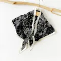 Black and white paisley pattern silk scarf, lightweight triangle scarf for women summer. - Paisley(SJJ022) / Black