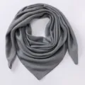 Solid Grey Cotton Linen Scarf 90cm Square Hijab Shawl Retro Casual Headwear Daily - Gray