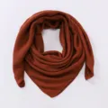 Solid color cotton linen scarf retro square hijab shawl casual headwear 90cm daily - Brownish Red