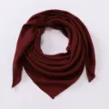 Solid color cotton linen square scarf retro 90cm headscarf casual shawl dark red elegant - Dark Red
