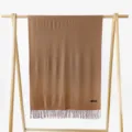 Einfarbiger warmer langer Kaschmir-Imitat Schal mit Fransen für Herbst und Winter, sehr stilvoll. - Dunkelkamelfarben