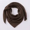Solid color cotton linen triangular scarf retro hijab casual fashion shawl 90cm brown - Gray Coffee