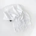 Elegante sciarpa invernale bianca spessa e lunga con frange, morbido scialle cashmere caldo. - Bianco Candeggiato